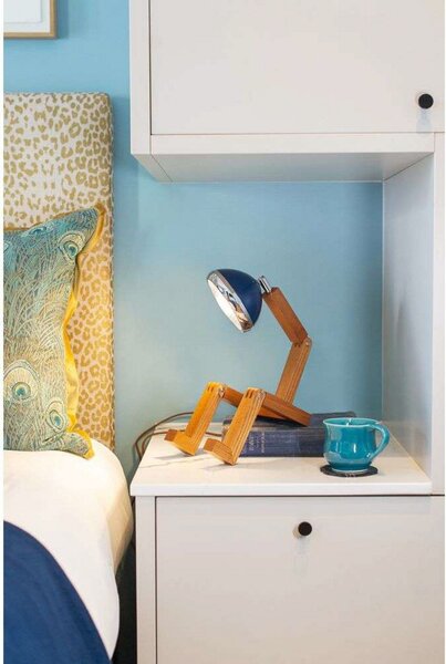 Stolní lampa MR. WATTSON, Modrá, Obývací pokoj, Kov, Vintage