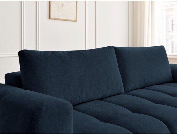Tmavě modrá rozkládací/s úložným prostorem pohovka 251 cm Fuji – Bobochic Paris
