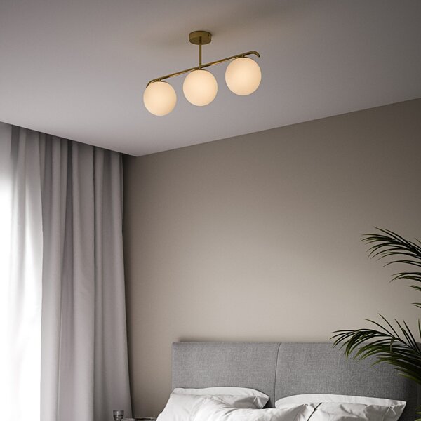 Stropní Lampa Nordlux, Grant, stmívatelné, Zlatá / mosazná, Obývací pokoj, Kov