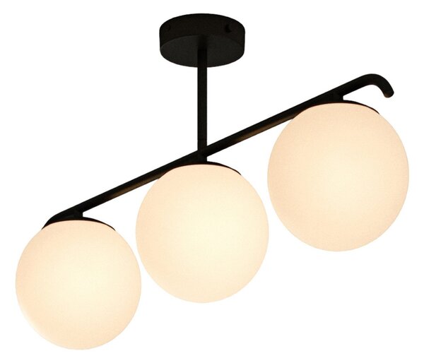 Stropní Lampa Nordlux, Grant, stmívatelné, Černá, Obývací pokoj, Sklo