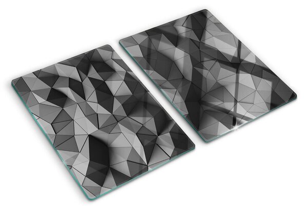Krájecí prkénko skleněné Abstraktní geometrický vzor v odstínech šedé ddk-nr-wm-00006109