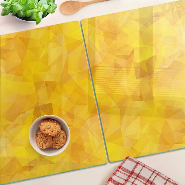 Skleněná krájecí deska Žlutá geometrická mozaika ddk-nr-wm-00006111