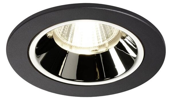 LA 1003822 NUMINOS® DL S vnitřní LED zápustné stropní svítidlo černá/chrom 4000 K 40° včetně listových pružin - BIG WHITE (SLV)