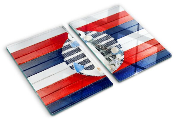 Skleněné krájecí prkénko Kotva na pozadí pruhů ddk-nr-wm-00006112