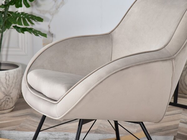 Relaxační křeslo Coccolisimo (béžová + buk černý)