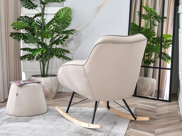 Relaxační křeslo Coccolisimo (béžová + buk černý)