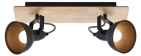 Stropní Lampa Lindby, Aylis, stmívatelné, Dřevo, Obývací pokoj, Kov, Industriální design