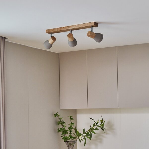 Stropní Lampa Lindby, Filiz, stmívatelné, Šedá, Ložnice, Beton, Skandinávský