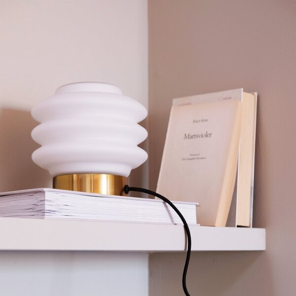 Stolní lampa Dyberg Larsen, Diva, Metalická, Obývací pokoj, Sklo, Skandinávský