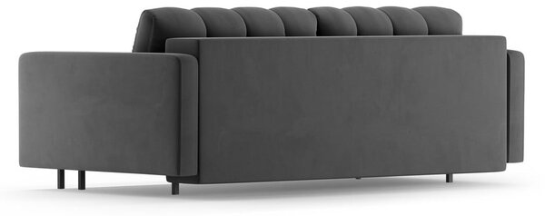 Tmavě šedá sametová rozkládací/s úložným prostorem pohovka 222 cm Bali – Cosmopolitan Design