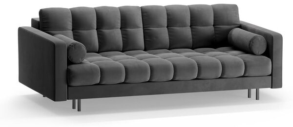 Tmavě šedá sametová rozkládací/s úložným prostorem pohovka 222 cm Bali – Cosmopolitan Design