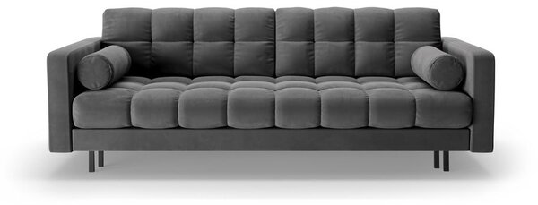 Tmavě šedá sametová rozkládací/s úložným prostorem pohovka 222 cm Bali – Cosmopolitan Design