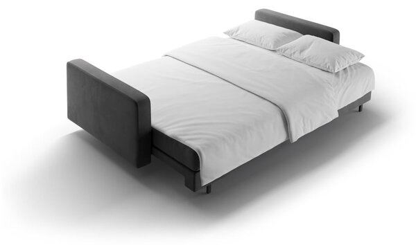 Tmavě šedá sametová rozkládací/s úložným prostorem pohovka 222 cm Bali – Cosmopolitan Design
