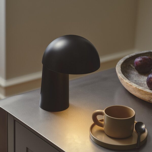 Stolní lampa DFTP by Nordlux, Faye Portable, stmívatelné, Černá, Obývací pokoj, Kov, Skandinávský