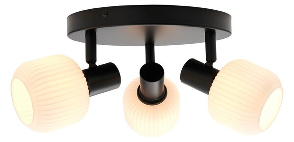 Stropní Lampa Nordlux, Milford Mini, stmívatelné, Černá, Obývací pokoj, Kov