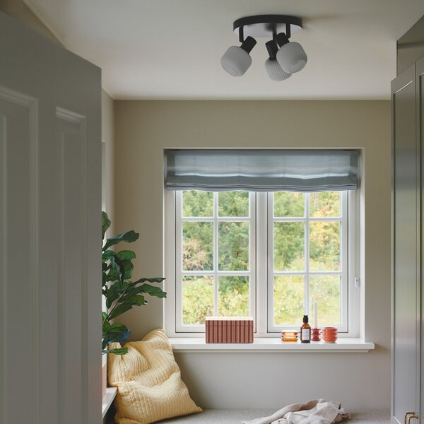 Stropní Lampa Nordlux, Milford Mini, stmívatelné, Černá, Obývací pokoj, Kov