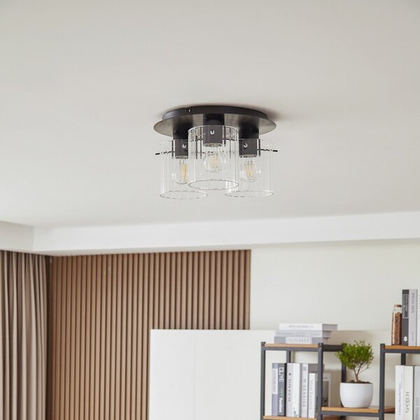 Stropní Lampa Lucande, Eirian, stmívatelné, Transparentní, Obývací pokoj, Kov, Moderní