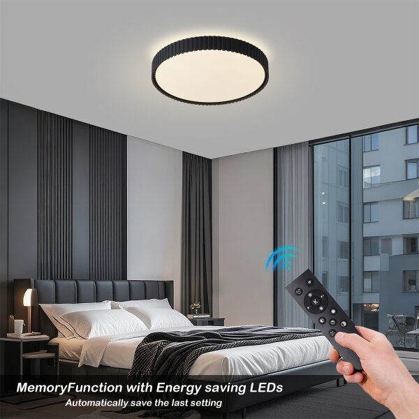 Brilagi - LED Stmív. strop. sv. CORVO LED/54W/230V 3000-6000K černá pr. 40 cm+DO