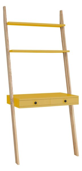 Konzolový stojan s pracovní deskou Hilding, 49x79x183 cm, okrově žlutá/přírodní
