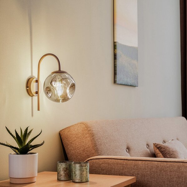 Nástěnná Svítidla Lindby, Valentina, stmívatelné, Hnědá / Rezavá, Chodba, Kov, Design