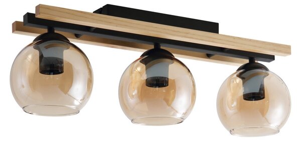 Stropní Lampa Lindby, Enrique, stmívatelné, Černá, Jídelna, Dřevo, Moderní