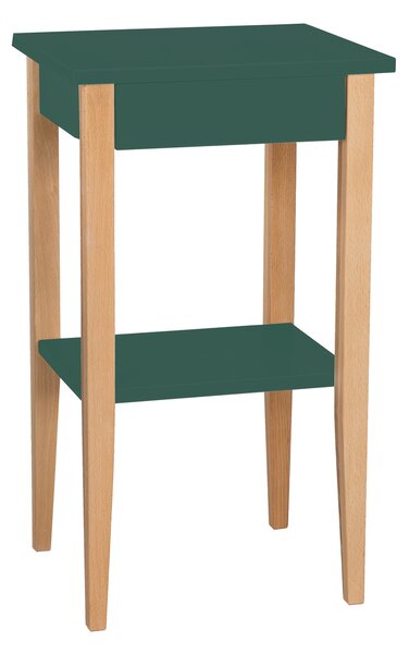 Noční stolek Taloumne, 40x35x70 cm, mořská zelená/přírodní
