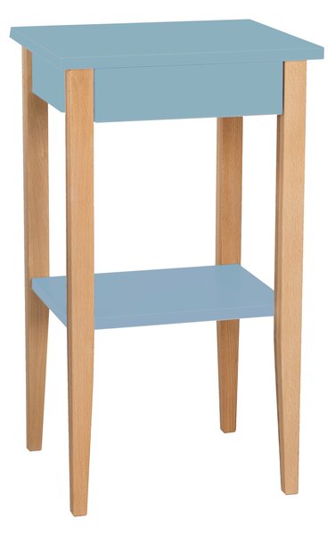 Noční stolek Taloumne, 40x35x70 cm, jemně modrá/přírodní
