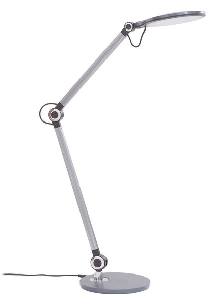 Stolní lampa Lindby, Nyxaris, stmívatelné, Šedá, Pracovna, Plast, Moderní