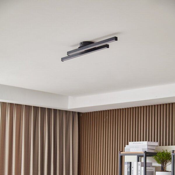 Stropní Lampa Lindby, Aurendor, Černá, Obývací pokoj, Hliník, Moderní