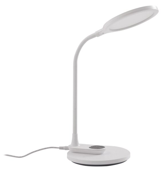 Stolní lampa Lindby, Valtaria, stmívatelné, Bílá, Pracovna, Plast, Moderní