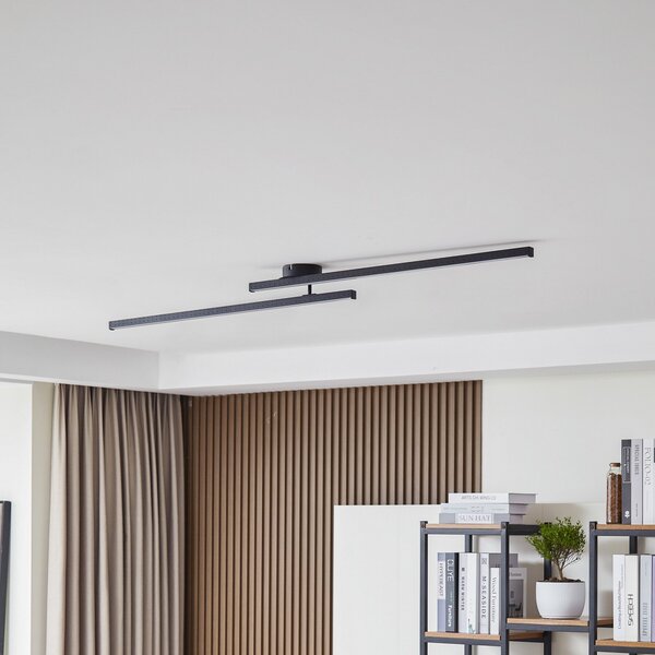 Stropní Lampa Lindby, Aurendor, Černá, Obývací pokoj, Hliník, Moderní