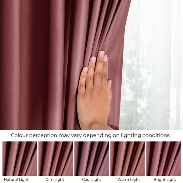 Růžový sametový dimout závěs 140x245 cm Eyelets – Restilo