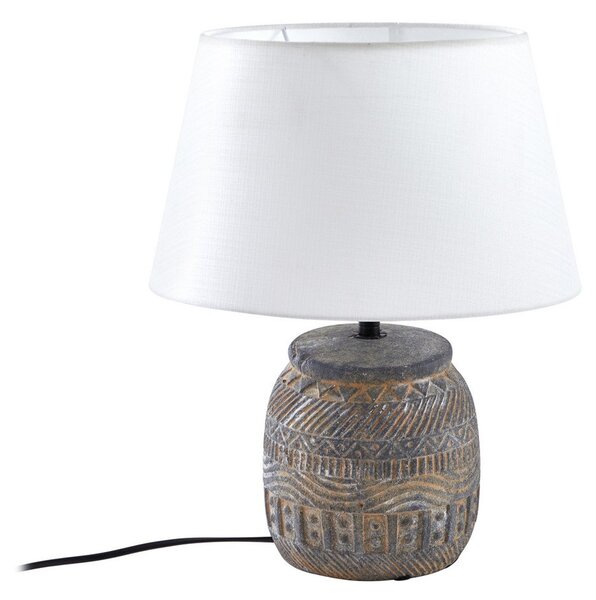 Stolní lampa Lindby, Aelith, Šedá, Obývací pokoj, Tkanina / Textil, Venkovský / rustikální