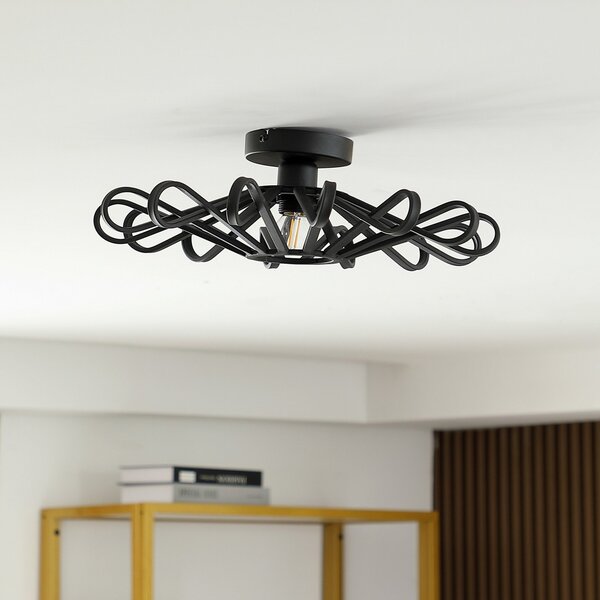 Stropní Lampa Lindby, Kaelen, stmívatelné, Černá, Obývací pokoj, Kov