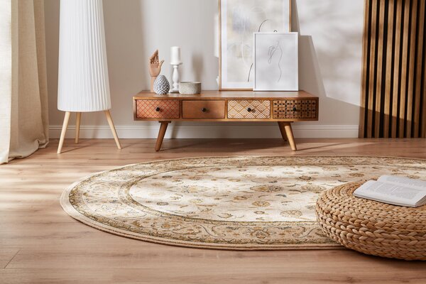 Oválný koberec vlněný Dywilan Omega Aries Perla 2 béžový Rozměr: 170x235 cm
