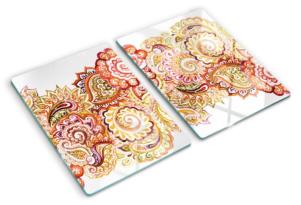 Krájecí prkénko skleněné Paisley motiv v odstínech červené a zlaté ddk-nr-wm-00006136