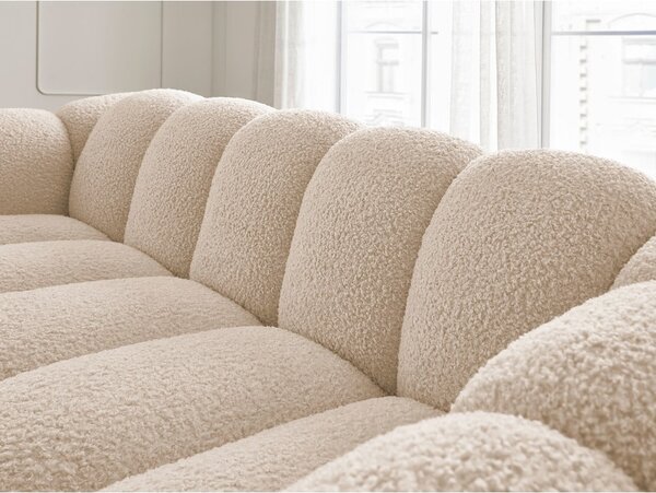 Světle hnědá pohovka z textilie bouclé 232 cm Hippolyte – Bobochic Paris