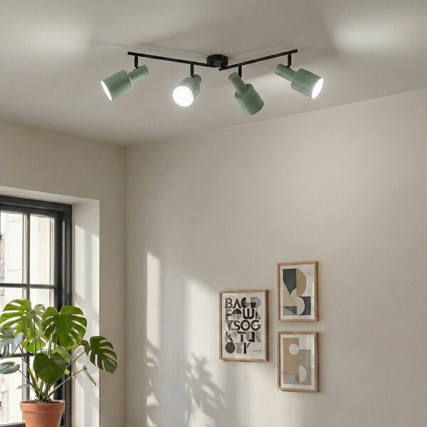 Stropní Lampa Lindby, Ovelia, stmívatelné, Zelená, Obývací pokoj, Kov, Moderní