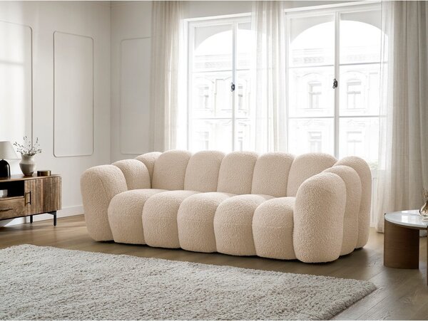 Světle hnědá pohovka z textilie bouclé 232 cm Hippolyte – Bobochic Paris