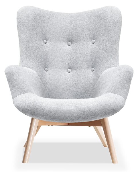 Designové křeslo Florentino (světle šedá + dub)