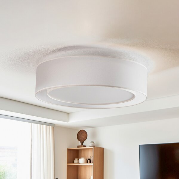 Stropní Lampa Euluna, Tibu, stmívatelné, Béžová, Obývací pokoj, Tkanina / Textil, Moderní