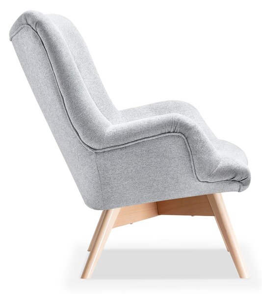 Designové křeslo Florentino (světle šedá + dub)
