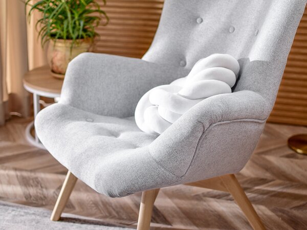 Designové křeslo Florentino (světle šedá + dub)