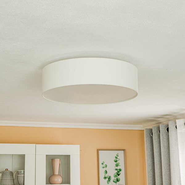 Stropní Lampa Euluna, Roller, stmívatelné, Béžová, Obývací pokoj, Tkanina / Textil, Moderní