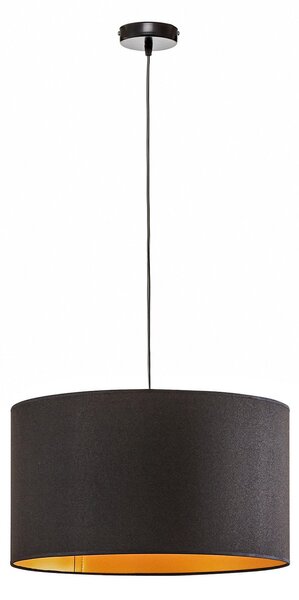Závěsná svítidlo Euluna, Roller, stmívatelné, Černá, Obývací pokoj, Tkanina / Textil, Moderní