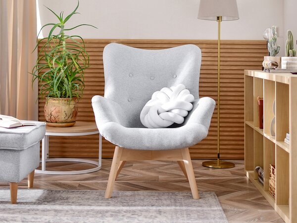 Designové křeslo Florentino (světle šedá + dub)