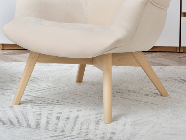 Designové křeslo Florentino (krémová + dub). Akce -15%
