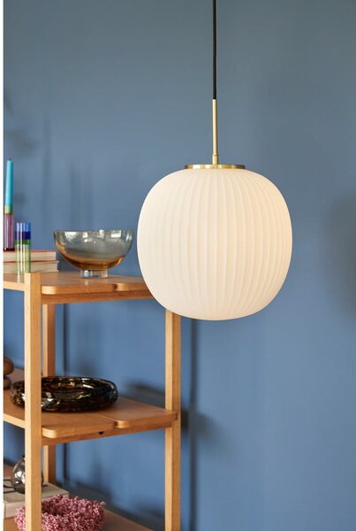 Bílé závěsné svítidlo se skleněným stínidlem ø 32 cm Serene – Hübsch