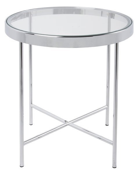 Select Time Průhledný odkládací kovový stolek Glaro