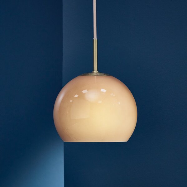 Závěsná svítidlo FRANDSEN, Ball, stmívatelné, Hnědá / Rezavá, Obývací pokoj, Sklo, Design